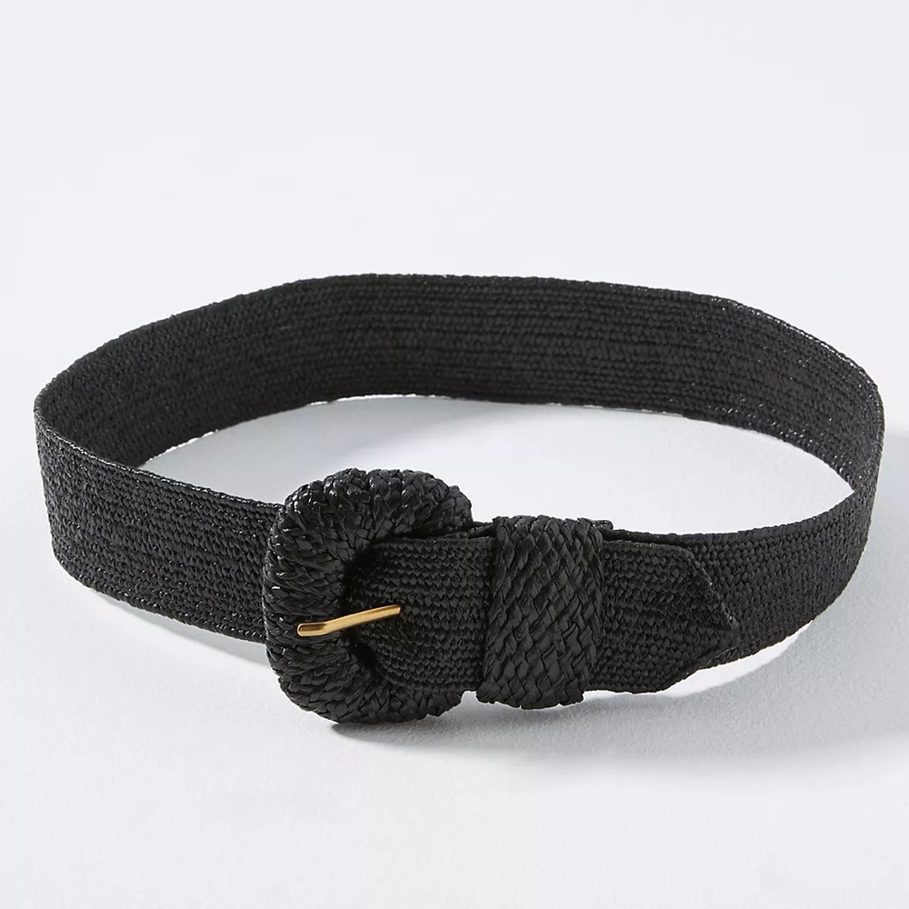 NWOT ANTHROPOLOGIE Raffia-Wrapped Stretch Waist Belt XL